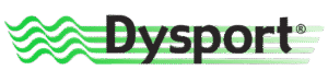 Dysport logo with green wavy lines
