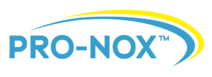 PRO-NOX logo with blue text and yellow arc