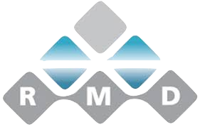 RMD logo with diamond shapes and gradient arrows