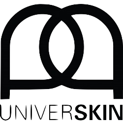 Universkin logo with two overlapping circles and brand name