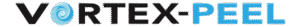 Vortex Peel logo with spiral design in the letter O