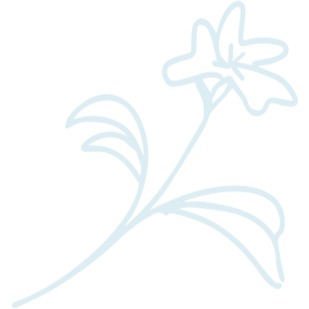 Light blue abstract flower drawing with linear style