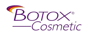 Botox Cosmetic logo in purple with an orange accent