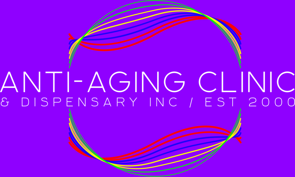 Anti-Aging Clinic logo with colourful wave design