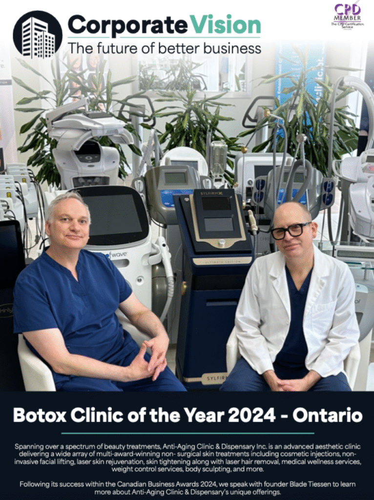Anti-Aging Clinic wins Botox Clinic of the Year 2024 in Ontario