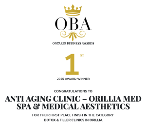 Award certificate for Anti Aging Clinic Orillia, first in Botox & Filler Clinics