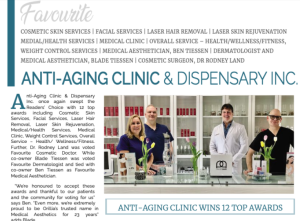 Anti-aging clinic wins 12 awards; team poses inside modern dispensary