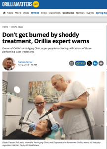 Orillia anti-aging clinic highlighting laser treatment precautions