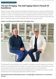 Anti-Aging Clinic founders in Orillia with skincare products