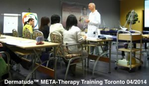 Dermatude META-Therapy training session in Toronto April 2014 with instructor and attendees