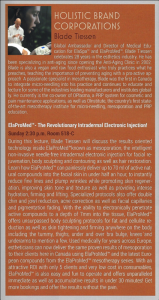 Blade Tieson discusses iLaProMed intradermal electronic injection benefits at Holistic Brand Corporations