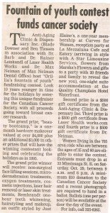 Fountain of Youth contest supports cancer society fundraising